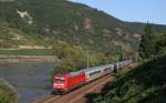 101 113-9 mit dem EC 114 (Klagenfurt Hbf-Dortmund Hbf) bei Trechtingshausen 7.8.14