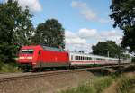 101 027 mit IC 2327 (Puttgarden–Kln–Frankfurt) am 05.09.2010 in Klecken