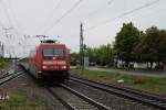 Durchfahrt am Morgen des 18.04.2014 von 101 019-8 mit dem CNL 473 (Kopenhagen CS - Basel SBB)  Aurora  in Müllheim (Baden) auf den letzten Kilometern vor dem Ziel.