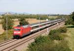 101 132 mit EC 7 (Hamburg-Altona–Chur) am 20.09.2012 zwischen Buggingen und Mllheim (Baden)