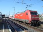Die Br.101 051-1 stand am 26.04.07 mit dem IC von Karlsruhe Hbf nach Nrnberg Hbf im Aalener Bahnhof. Abfahrt hatte sie um 14:57 Uhr.