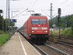 101 014-9 steht mit dem IC 2370 abfahrbreit im Bahnhof St.Georgen/Schwarzwald 21.7.07
