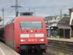 Einfahrt der 101-127-9 in den Hbf Koblenz mit EC 101 Rtg.