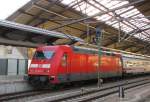 DB 101 047-9 mit dem IC 2356  ARKONA  von Stralsund Hbf nach Frankfurt (M) Flughafen Fernbf, am 07.01.2014 in Erfurt Hbf.