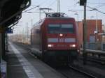 Als Lz von Stralsund kam 101 139,am 08.Februar 2014,durch Bergen/Rügen um ab Binz den EC 379 nach Brno zuübernehmen.