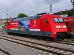 DB - 101 029-7 abgestellt im Bahnhofsareal beim Bahnbildertreffen in Singen am 02.08.2015 