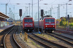 Die Lok's der BR 101 und BR 120 mit IC 2427 nach Köln und IC 2379 nach Frankfurt (Main) werden zu den entsprechenden Abfahrtzeiten  mit ihren Zügen  an die Bahnsteiggleise gesetzt.
