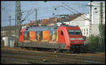 101105 Kinderlok rangiert hier am 23.4.2001 um 17.46 Uhr im Rangiervorfeld des HBF Münster in Westfalen.