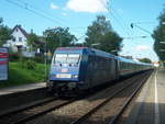 Am 15.9.2011 konnte ich die Werbe lok Adler Mannheim in vorm von 101 070-1 mit einem IC bei der durch Fahrt in Geradstetten Fotografieren 