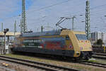 DB Lok 101 088-3 steht am 20.03.2023 auf einem Abstellgleis beim badischen Bahnhof.