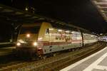 101 110-5  50 Jahre Intercity  DB mit EC6 in Wuppertal Hbf, am 27.03.2024.