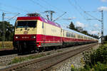 Und hier kommt Rheingold wieder zurück, DB Museum 101 001 mit dem AKE Rheingold von Steinach am Brenner nach Dortmund.
Am 29.04.2024 bei Eglharting.