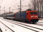 101 004-0 auf Bahnhof Bad Bentheim am 28-12-2000. Bild und scan: Date Jan de Vries.