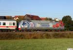 DB 101 144-4 mit Werbung Hertha BSC vor IC 2024 Passau - Hamburg, KBS 880 Nrnberg - Passau, fotografiert bei Edlhausen am 02.10.2011 (wegen Sonnenstand war leider nur die  Breitseite  mglich)  