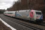 101 060 schiebt den EC 114 von Klagenfurt nach Dortmund, aufgenommen am 26.12.2012 bei Bergen.