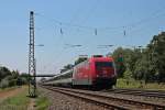 101 080-0  CEWE Fotobuch  am 20.07.2013 mit dem EC 8 (Chur - Hamburg-Altona) nrdlich vom Bahnhof Orschweier gen Norden. (Gru an den netten Lokfhrer zurck!)