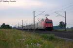 101 080-0  Cewe-Fotobuch  mit dem IC 147 von Amsterdam Centraal nach Berlin Ostbahnhof in Vietznitz. Da dieser Intercity ber Wittenberge umgeleitet wurde, wurde ab Stendal im 101er-120er Sandwich gefahren. Im diesem Fall hatte die 120 114-4 die Aufgabe den IC 147 von Stendal nach Wittenberge zu ziehen und ab Wittenberge zu schieben. 26.07.2013