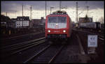 120111 fährt am 16.3.1994 um 16.15 Uhr mit einem Intercity aus München in Münster HBF ein.