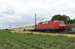120 125-0 als Messzug der DB Systemtechnik im stündlichen Takt auf der KBS 110 unterwegs in Richtung Hamburg.