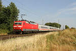 120 150 am IC2022, am Zugschluss 120 157, bei Brühl am 05.07.2019