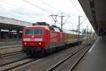 120 501 (Systemtecknik Minden) am 25.6.2009 mit einem Raillab in Hannover Hbf