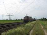 120 155-7 mit IC als Ersatzzug nach Basel SBB.Am 05.07.09 bei der durchfahrt in Lampertheim.