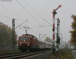 120 152-4 mit dem IC 2100 (Nrnberg Hbf-Basel SBB) am Esig Forchheim 29.10.09