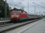 Am 27.August 2011,erreichte 120 148 mit dem UEx aus Kln den Bahnhof von Bergen/Rgen um anschlieend die Fahrt nach Binz fortzusetzen.