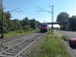 120 502 mit einem geschobenen Messzug Richtung Freiburg (Brsg) Hbf. Hier ist der Zug gerade durch Orschweier gefahren. (29.05.2012)