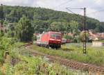 Und am gleichen IC hing am Zugschluss noch 120 125-0. Aufgenommen am 10.07.2012 in Wernfeld.
