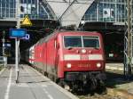 120 143-3 steht am 31.Mai 2014 mit einem IC im Leipziger Hbf.