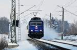 120 151 (ZDF-Express) kommt mit dem Klner-IC in einer Schneewolke aus Stralsund am 20.12.09