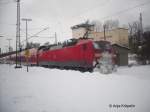 120 205 bei der Ausfahrt in Bad Kleinen 13.2.10