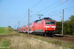 120 202 mit RE1 aus Rostock nach Hamburg am 16.09.12 in Benitz