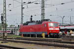 DB Lok 120 148-2 wartet am Badischen Bahnhof auf den nächsten Einsatz. Die Aufnahme stammt vom 03.09.2016.