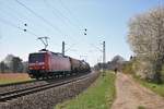 DB Cargo 145 031-1 mit gemischten Güterzug am 07.04.18 bei Niederwalluf (rechte Rheinstrecke) 