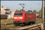 DB 145014-7 rangiert hier am 24.9.2005 im Bahnhof Frankfurt an der Oder.
