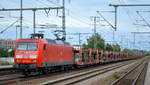 DB Cargo AG [D] mit  145 079-0  [NVR-Nummer: 91 80 6145 079-0 D-DB] und einem PKW-Transportzug (leer) am 08.09.20 Bf.