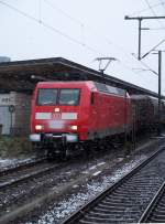 145 045 durchfhrt mit einem Gemischten Gterzug Braunschweig Hbf richtung HLER (Lehrte) (18.3.2008)