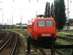 145 070-9 auf Bahnhof Frankfurt am Oder am 5-8-2001.