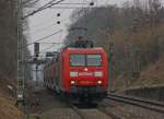145 039-4 mit dem RE10422 aus Dortmund nach Aachen bei der Durchfahrt in Kohlscheid, 20.2.11