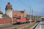 145 048-5 mit einem Falns Ganzzug in Rathenow Richtung Stendal unterwegs. 07.10.2011