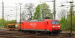 145 053-5 von Railion rangiert in Aachen-West.