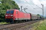 145 025-3 mit gem. Güterzug durch Bonn-Beuel - 03.06.2014