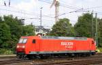 145 052-7 von Railion rangiert in Aachen-West.
