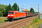 145 028-7 mit einem gemischten Güterzug, am 02.09.2016 in Leipzig-Rückmarsdorf.