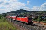 146 245 mit Regionalzug bei Laufach (Strecke Aschaffenburg - Würzburg).