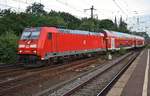 146 264 erreicht am 4.7.2017 mit dem RE1 (RE10111)  Nordrhein-Westfalen-Express  von Aachen Hauptbahnhof nach Hamm(Westf) den Bahnhof Köln Messe/Deutz.
