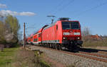 146 031 bespannte am 22.03.20 einen RE 13 von Magdeburg nach Leipzig.