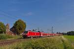 146 121-9 zieht einen RE 2 durch Lengerich in Richtung Osnabrück (01.09.2024)